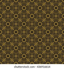 Golden vintage decor seamless pattern. Vector illustration for your design