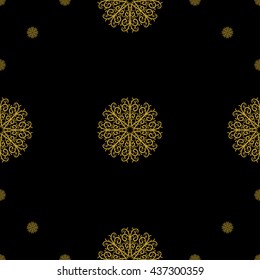 Golden vintage decor seamless pattern. Vector illustration for your design