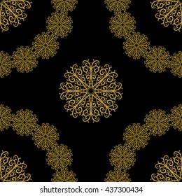 Golden vintage decor seamless pattern. Vector illustration for your design