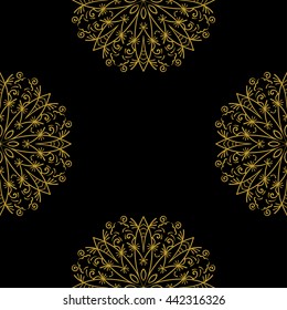 Golden vintage decor seamless pattern. Vector illustration for your design