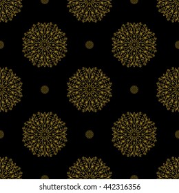Golden vintage decor seamless pattern. Vector illustration for your design