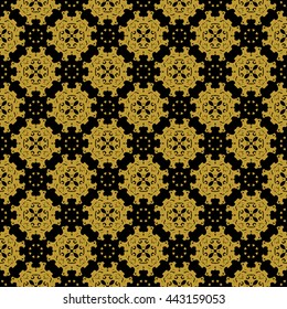 Golden vintage decor seamless pattern. Vector illustration for your design