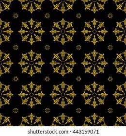 Golden vintage decor seamless pattern. Vector illustration for your design