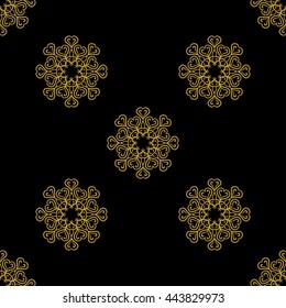 Golden vintage decor seamless pattern. Vector illustration for your design