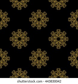 Golden vintage decor seamless pattern. Vector illustration for your design