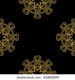 Golden vintage decor seamless pattern. Vector illustration for your design