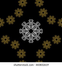 Golden vintage decor seamless pattern. Vector illustration for your design