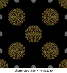Golden vintage decor seamless pattern. Vector illustration for your design