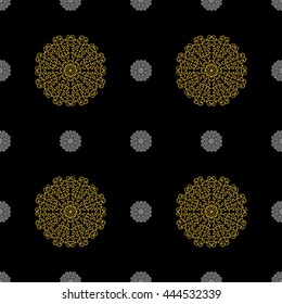 Golden vintage decor seamless pattern. Vector illustration for your design