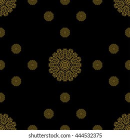 Golden vintage decor seamless pattern. Vector illustration for your design