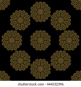 Golden vintage decor seamless pattern. Vector illustration for your design