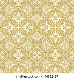 Golden vintage decor seamless pattern. Vector illustration for your design