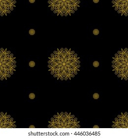 Golden vintage decor seamless pattern. Vector illustration for your design