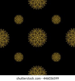 Golden vintage decor seamless pattern. Vector illustration for your design