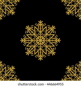 Golden vintage decor seamless pattern. Vector illustration for your design