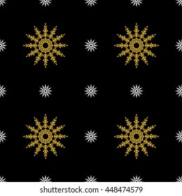Golden vintage decor seamless pattern. Vector illustration for your design