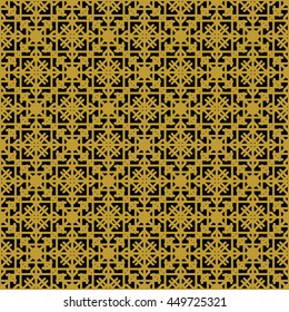 Golden vintage decor seamless pattern. Vector illustration for your design
