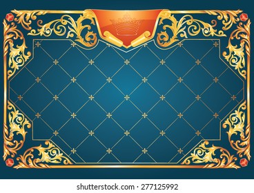 Golden vintage decorative frame