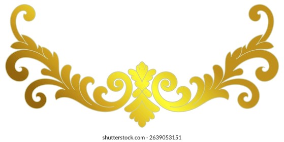 Golden vintage elements for decorating wedding cards, leaf photo frames