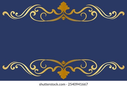 golden vintage frame floral ornament vector design