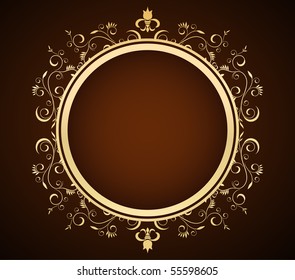 golden vintage frame - vector