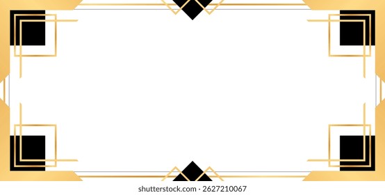 Golden vintage frames with ornate gold borders are decorative vector illustrations