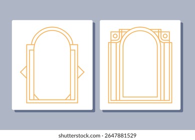 Golden vintage frames templates. Luxury gold design. Vector illustration.