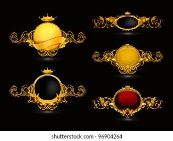 Golden Vintage Frames, vector set