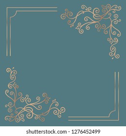 Golden vintage ornament frame vector