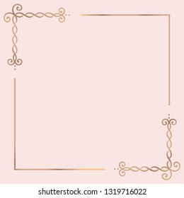 Golden vintage ornament frame vector