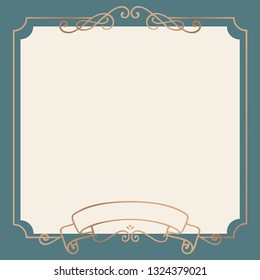 Golden vintage ornament frame vector
