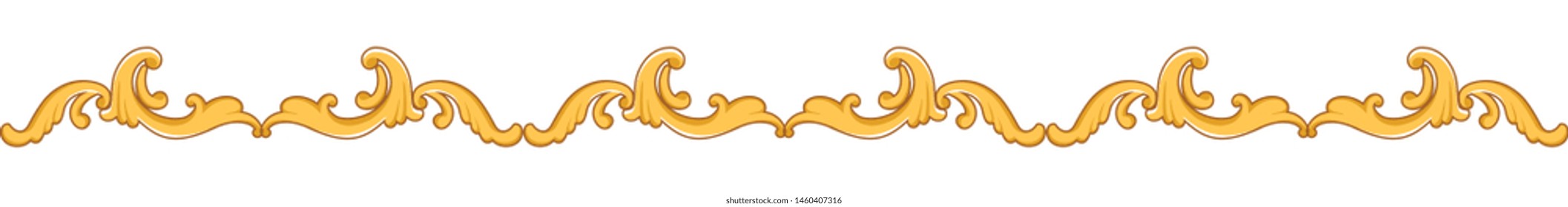 Golden vintage ornament on white background. Vector graphics. baroque rococo