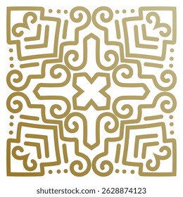 Golden vintage pattern, ethnic tribal pattern, vintage elements