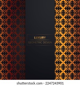 Golden vintage seamless pattern with lot of detailed flourish elements on black background.