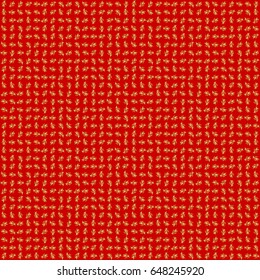 Golden vintage seamless pattern on a red background. Abstract vector golden texture. Low poly gold pattern illustration.