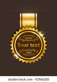 Golden vintage sticker. Vector vintage collections.
