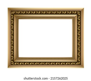 Marco vectorial de estilo vintage dorado aislado sobre fondo negro.