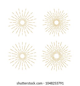 Golden Vintage Sunburst Design Vector Template Sets Collection