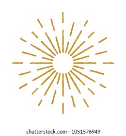 Golden Vintage Sunburst Design Vector Template