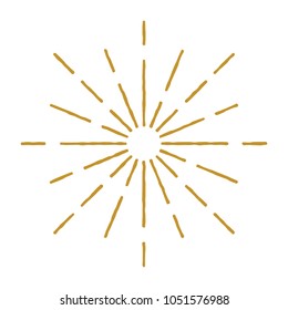 Golden Vintage Sunburst Design Vector Template