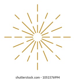 Golden Vintage Sunburst Design Vector Template