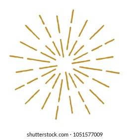 Golden Vintage Sunburst Design Vector Template