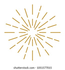 Golden Vintage Sunburst Design Vector Template