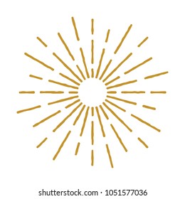 Golden Vintage Sunburst Design Vector Template