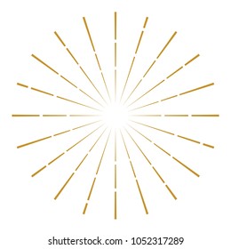 Golden Vintage Sunburst Design Vector Template