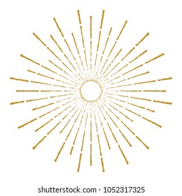 Golden Vintage Sunburst Design Vector Template