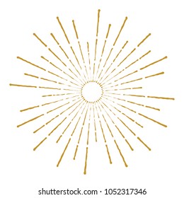 Golden Vintage Sunburst Design Vector Template