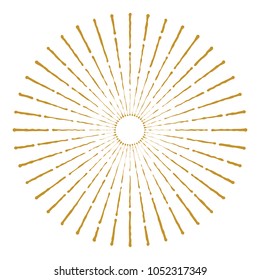 Golden Vintage Sunburst Design Vector Template