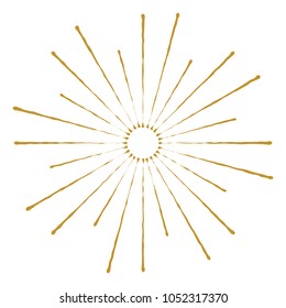 Golden Vintage Sunburst Design Vector Template