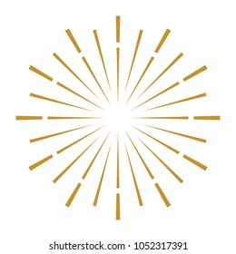 Golden Vintage Sunburst Design Vector Template Stock Vector (Royalty ...